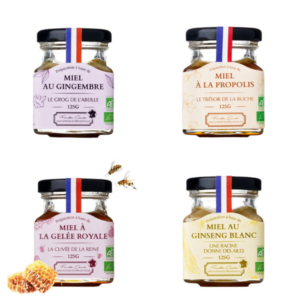 Coffret bien-être - 4 pots de miel de 125gr