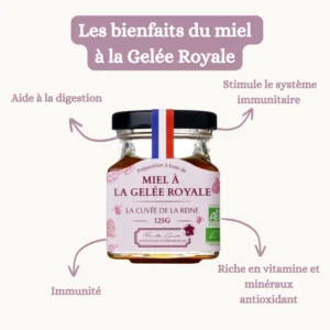 Miel français à la gelée royale 125g - bienfaits pour le bien-être et la vitalité