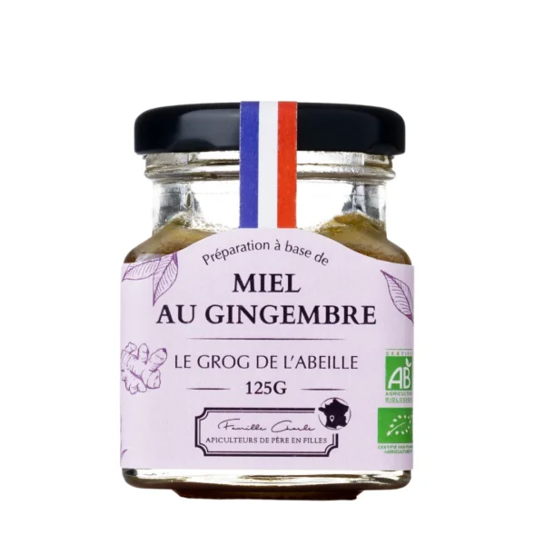 Miel français au gingembre 125g - bienfaits pour le bien-être et la vitalité