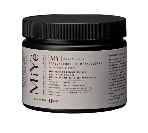 Poudre activatrice de métabolisme MiYé goût cerise hibiscus pour femme en périménopause et SOPK Complément alimentaire naturel pour réguler la glycémie et l’équilibre hormonal féminin Pot de poudre métabolisme MiYé 153g vegan sans gluten ZénuRare