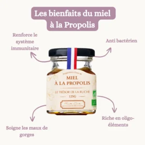 Miel français à la propolis 125g - bienfaits pour le bien-être et la vitalité