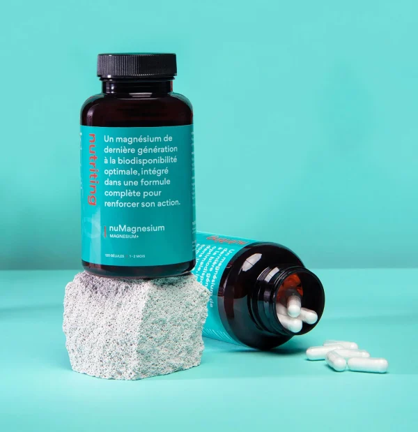 Magnésium bisglycinate avec Vitamine B6 120 gélules - Nutriting, complément naturel pour bien-être et vitalité.