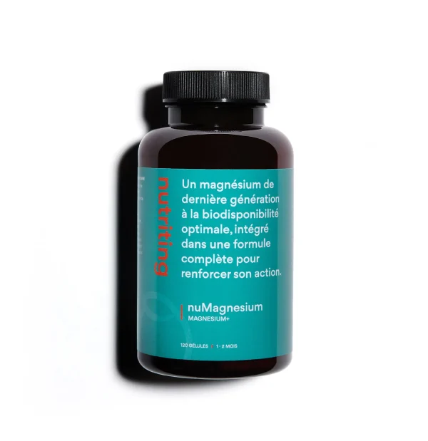 Magnésium bisglycinate avec Vitamine B6 120 gélules - Nutriting, complément naturel pour bien-être et vitalité.